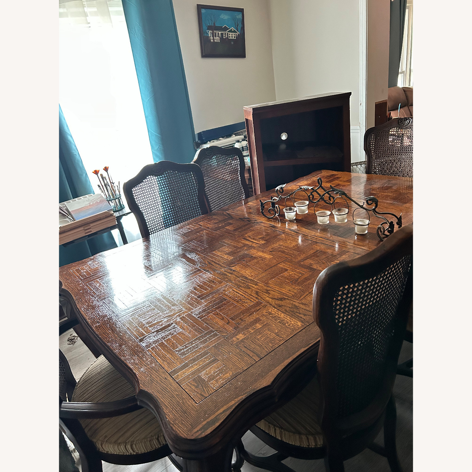 Ethan Allen Dark Brown Wood Dining Set - image-4