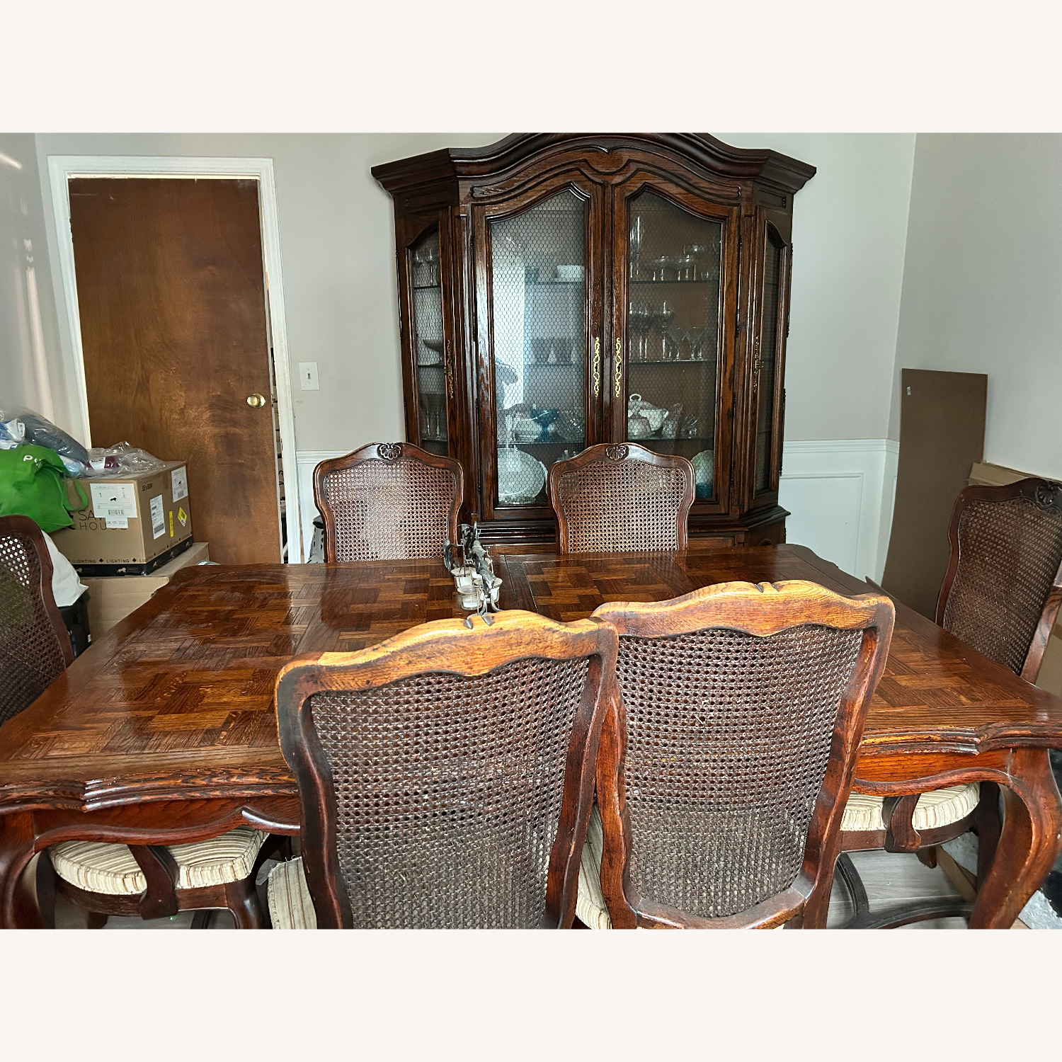 Ethan Allen Dark Brown Wood Dining Set - image-5