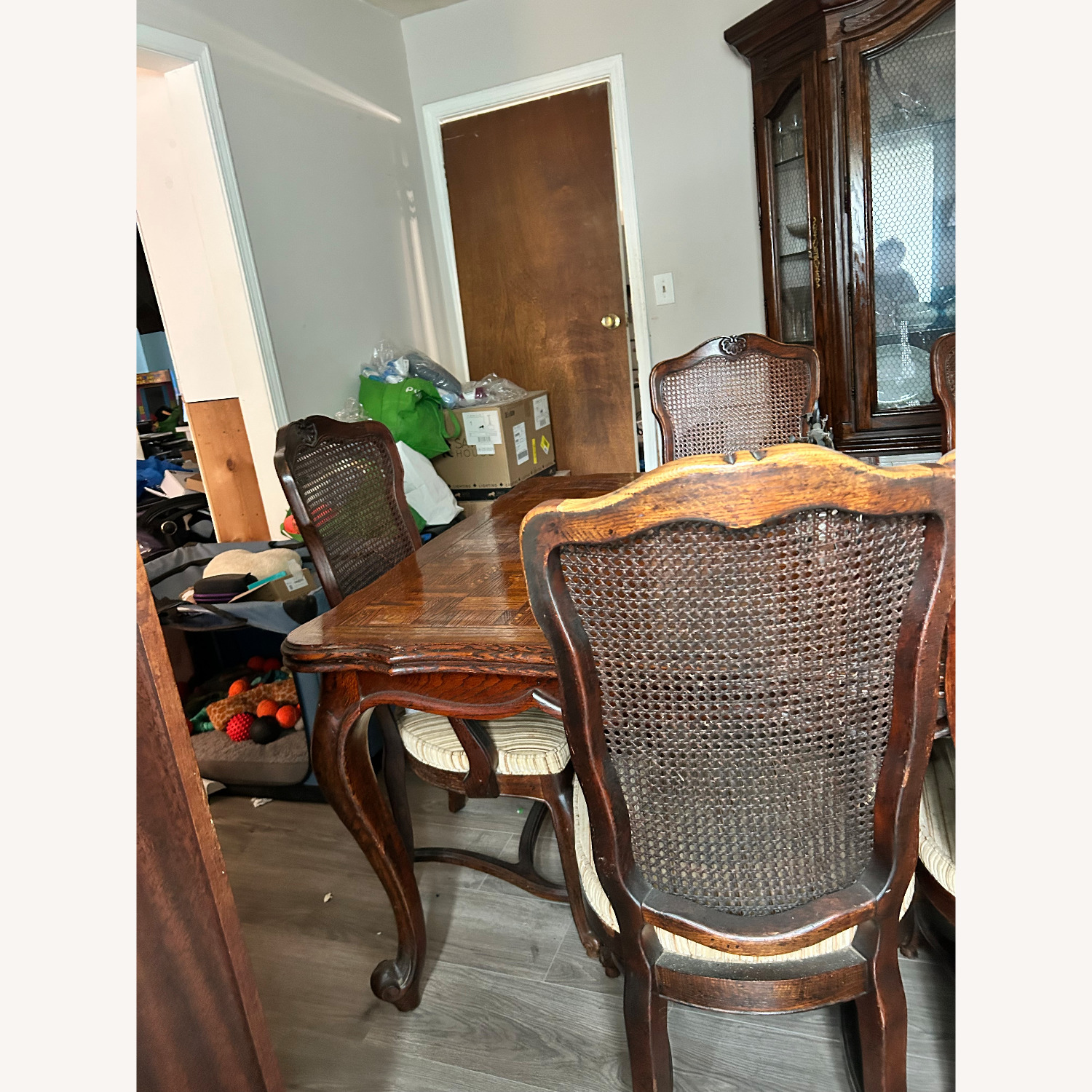 Ethan Allen Dark Brown Wood Dining Set - image-1