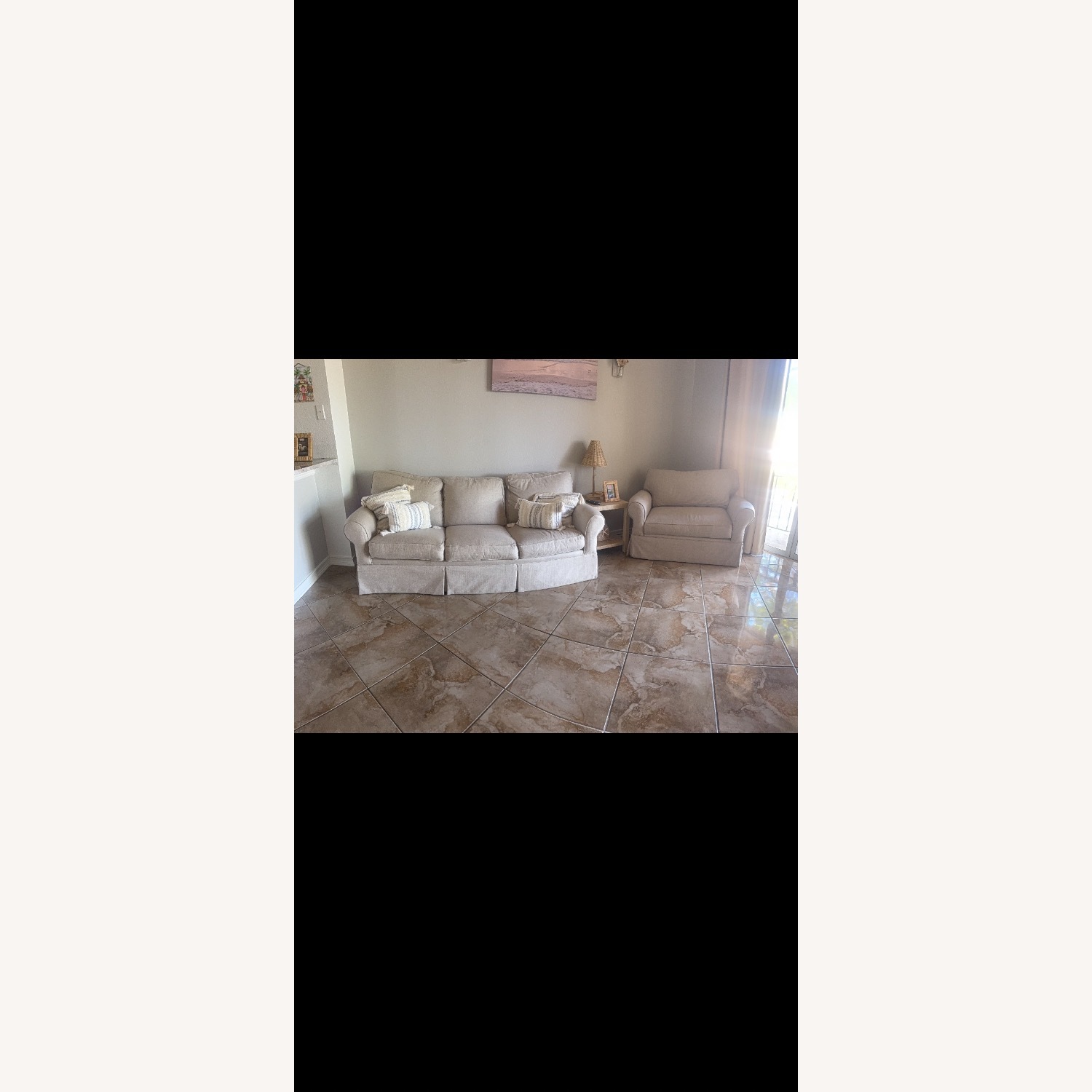 Raymour & Flanigan Natural Chair and a Half - image-2