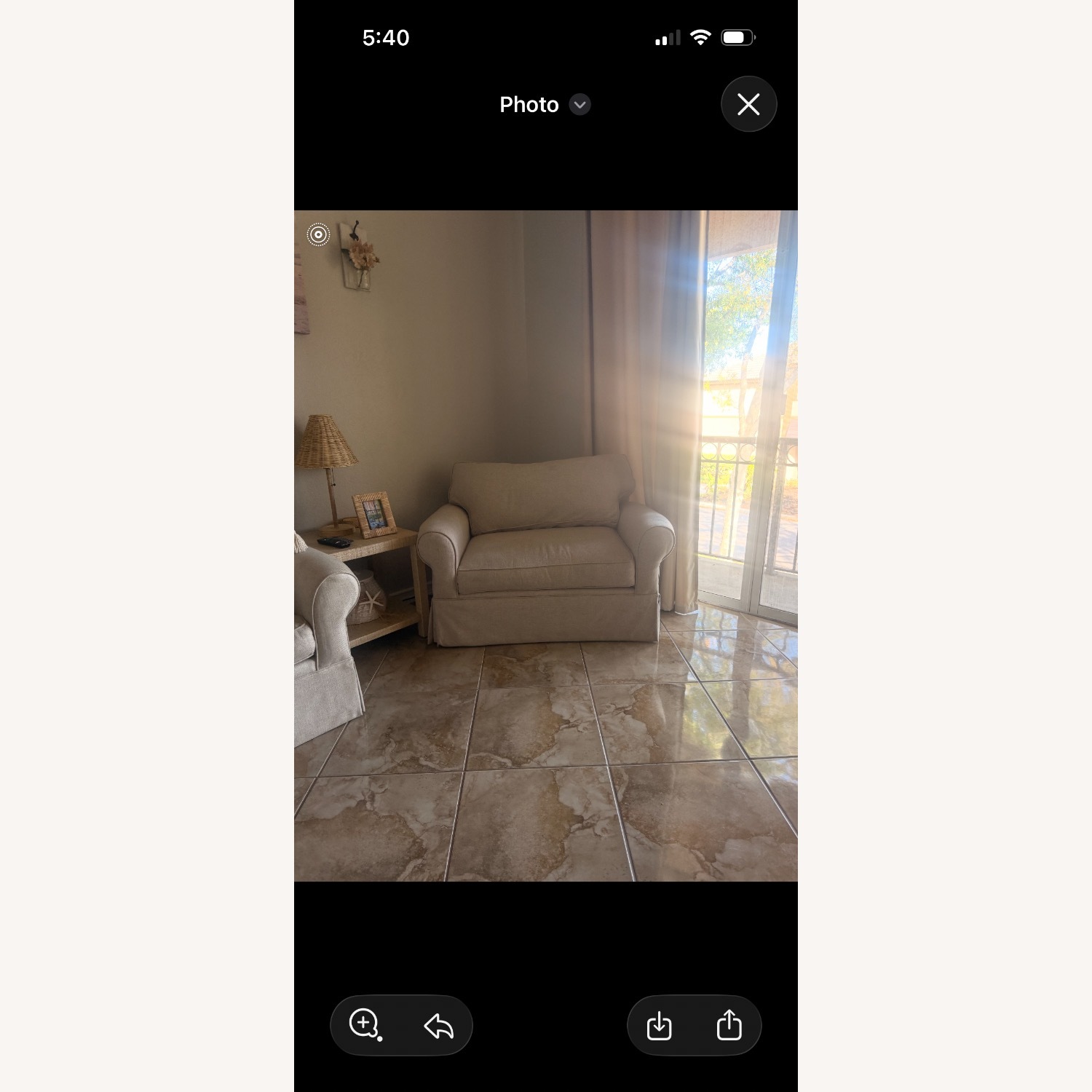 Raymour & Flanigan Natural Chair and a Half - image-1