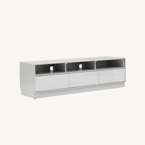 Used West Elm Emilia Light Gray Wood Media Storage for sale on AptDeco