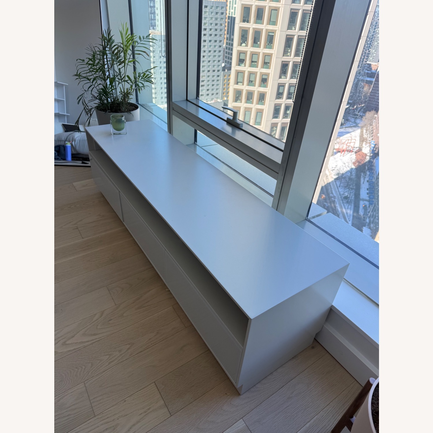 West Elm Emilia Light Gray Wood Media Storage - image-2