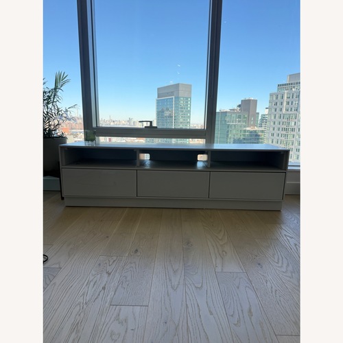 Used West Elm Emilia Light Gray Wood Media Storage for sale on AptDeco