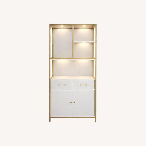 Used  White and Gold Wood Bookcase for sale on AptDeco