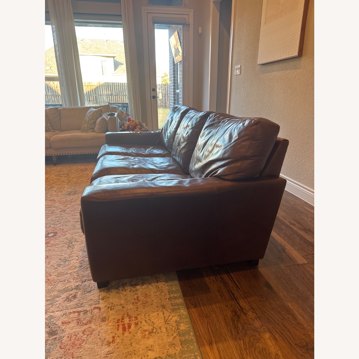 Pottery Barn Turner Square Arm Leather Sofa - image-3