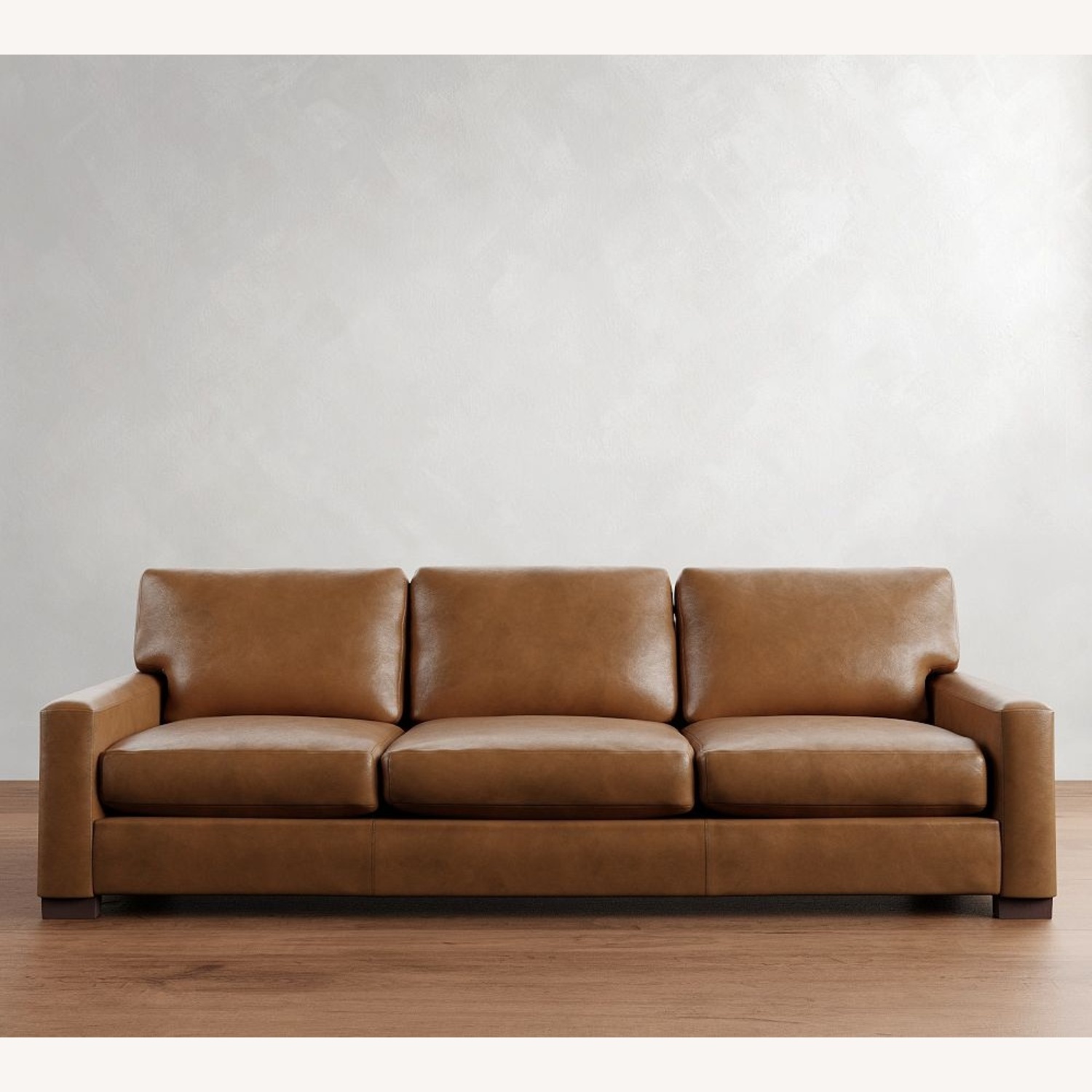 Pottery Barn Turner Square Arm Leather Sofa - image-0