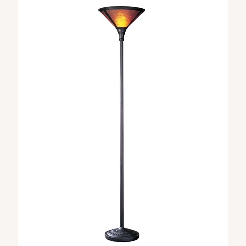 Used Wayfair Hein 71'' Brown Torchiere Floor Lamp for sale on AptDeco
