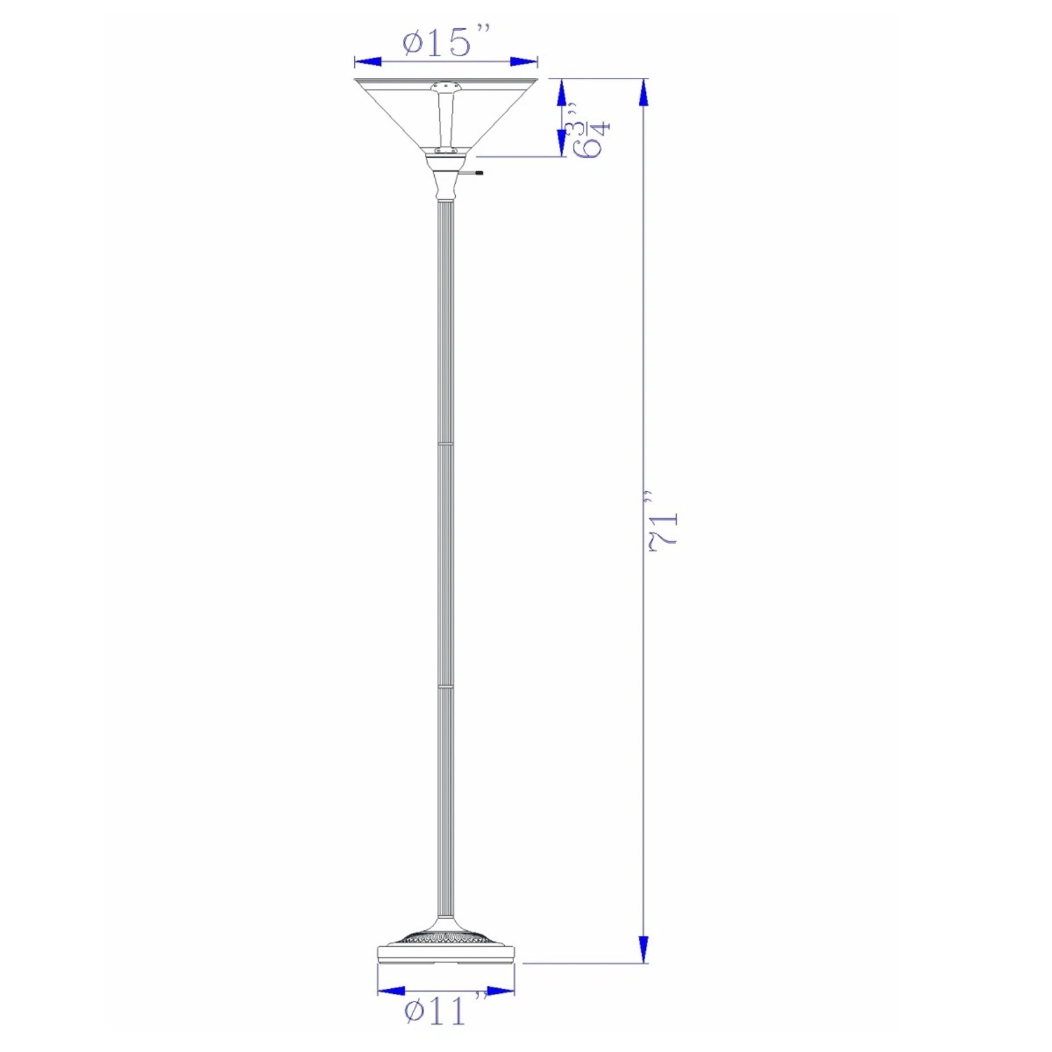 Wayfair Hein 71'' Brown Torchiere Floor Lamp - image-3