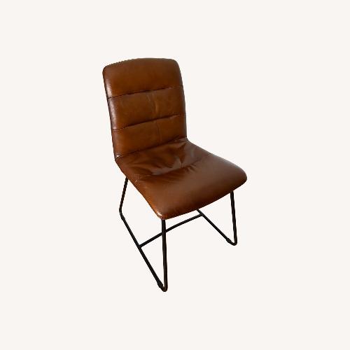 Used Industry West Asher Dark Brown Leather Dining Chair for sale on AptDeco