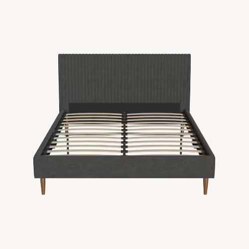 Used Dark Gray Fabric King Bed for sale on AptDeco