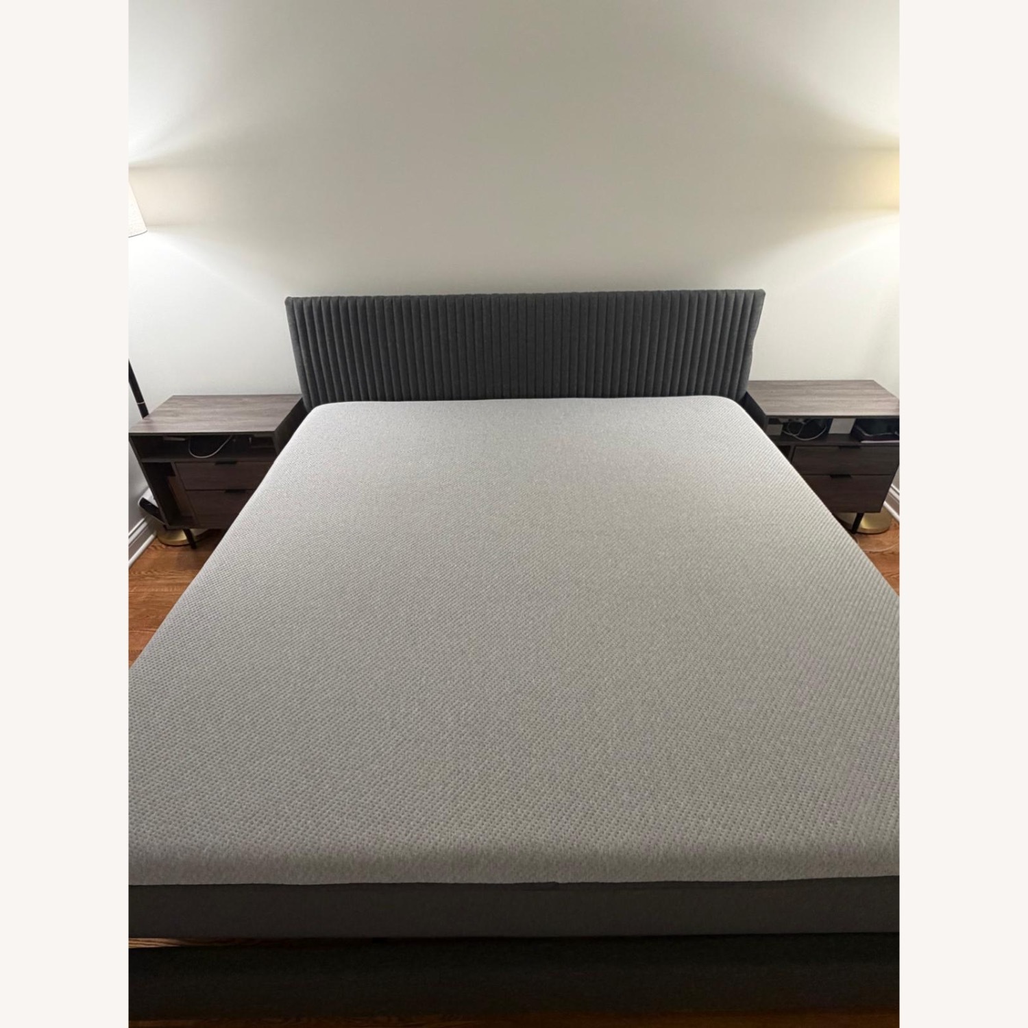 Dark Gray Fabric King Bed - image-1