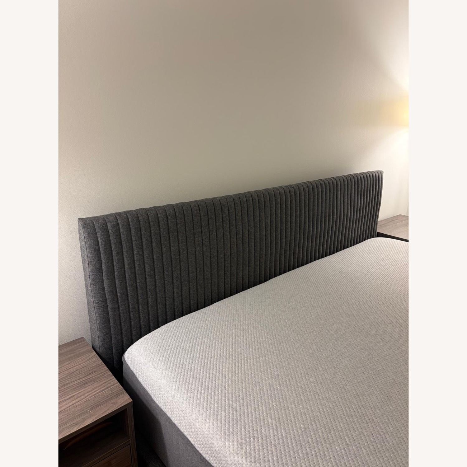 Dark Gray Fabric King Bed - image-2