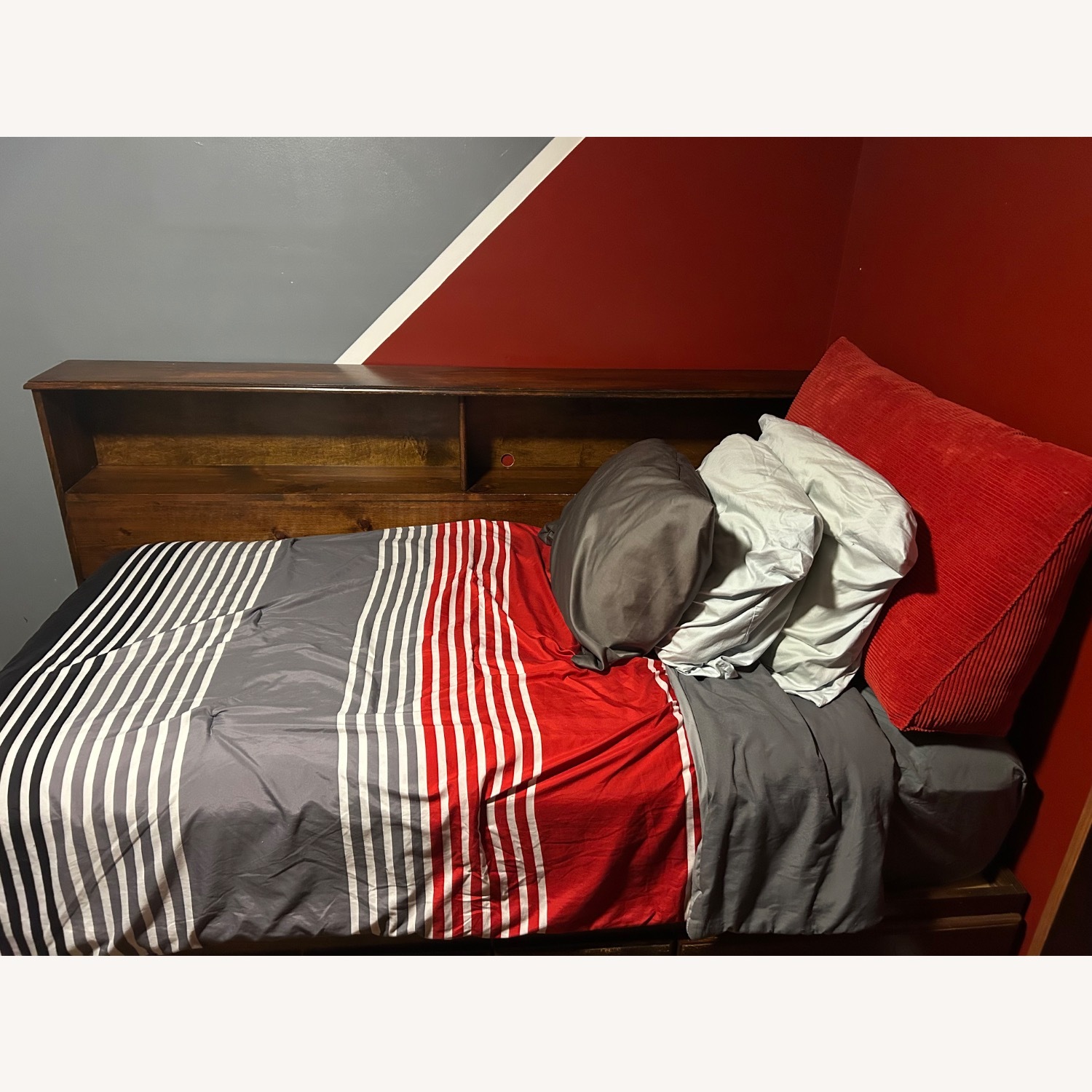 Solid Wood Twin Captains Bed - image-1