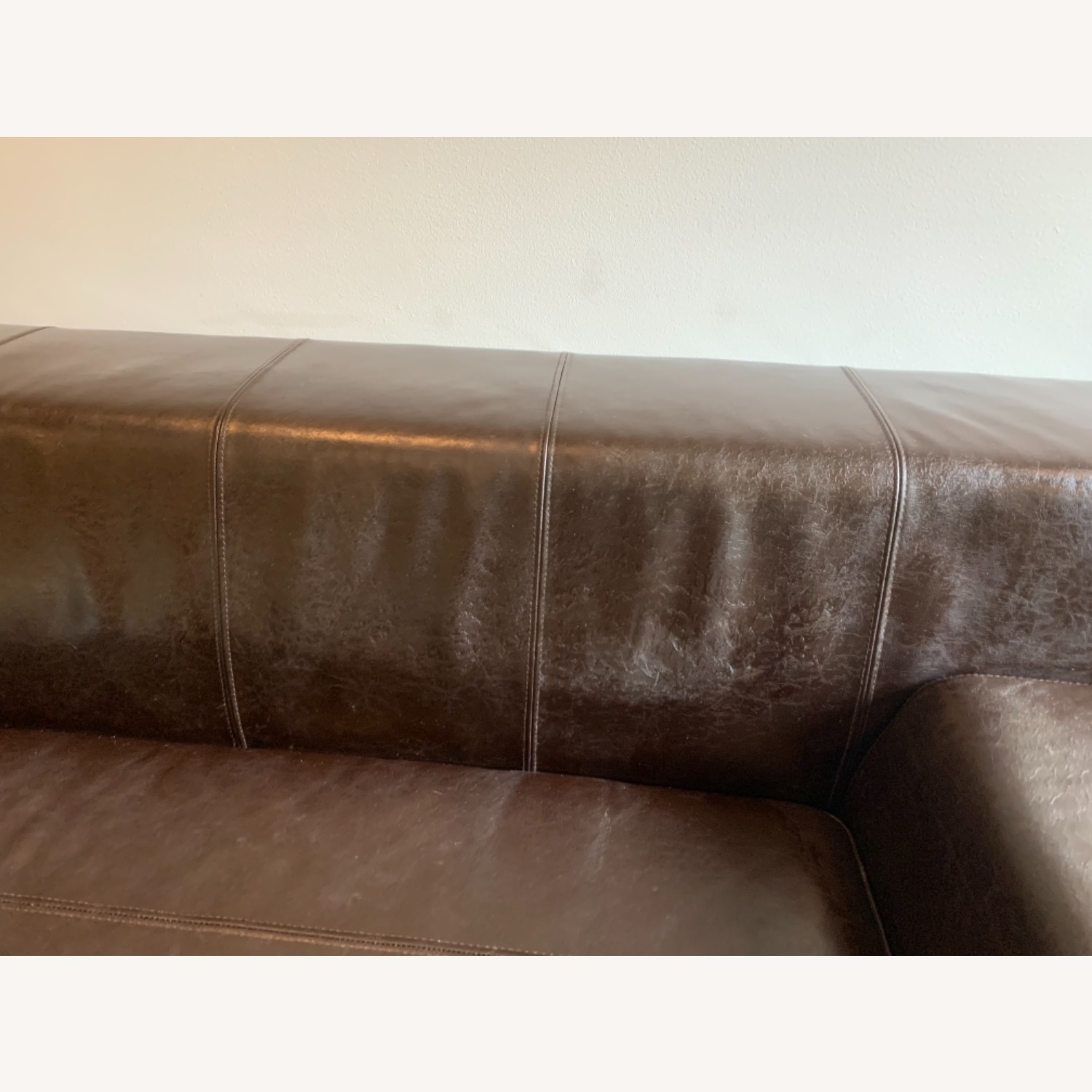 IKEA Kramfors Dark Brown Leather Sectional Sofa - image-5