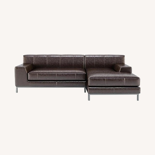 Used IKEA Kramfors Dark Brown Leather Sectional Sofa for sale on AptDeco