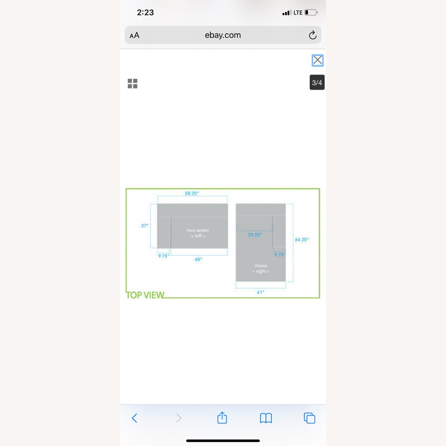 IKEA Kramfors Dark Brown Leather Sectional Sofa - image-9