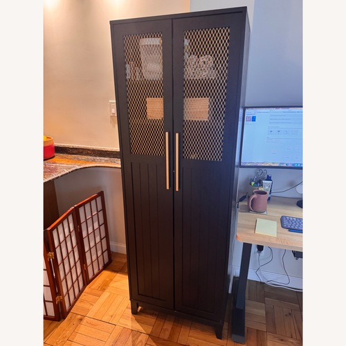 Used Willa Arlo Interiors Tristin Wood Bar Cabinet for sale on AptDeco