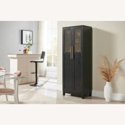 Used Willa Arlo Interiors Tristin Wood Bar Cabinet for sale on AptDeco