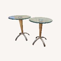 Vintage/Antique Natural Glass Side Tables