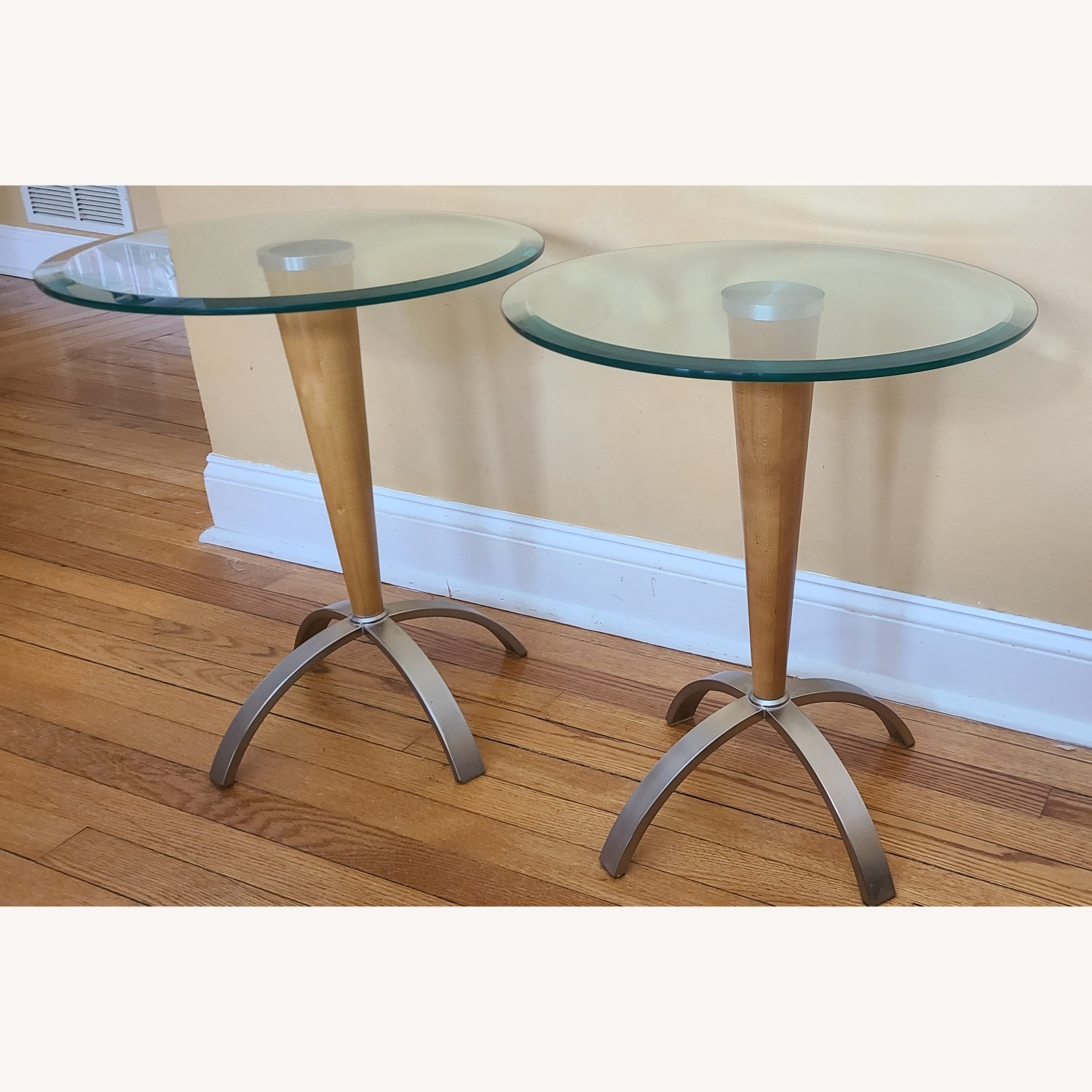 Vintage/Antique Natural Glass Side Tables - image-1