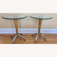 Vintage/Antique Natural Glass Side Tables