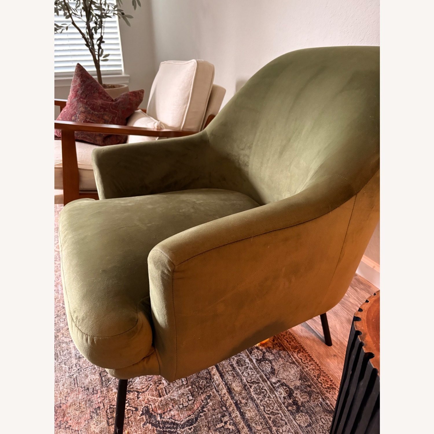 Green Velvet Accent Chair - image-2