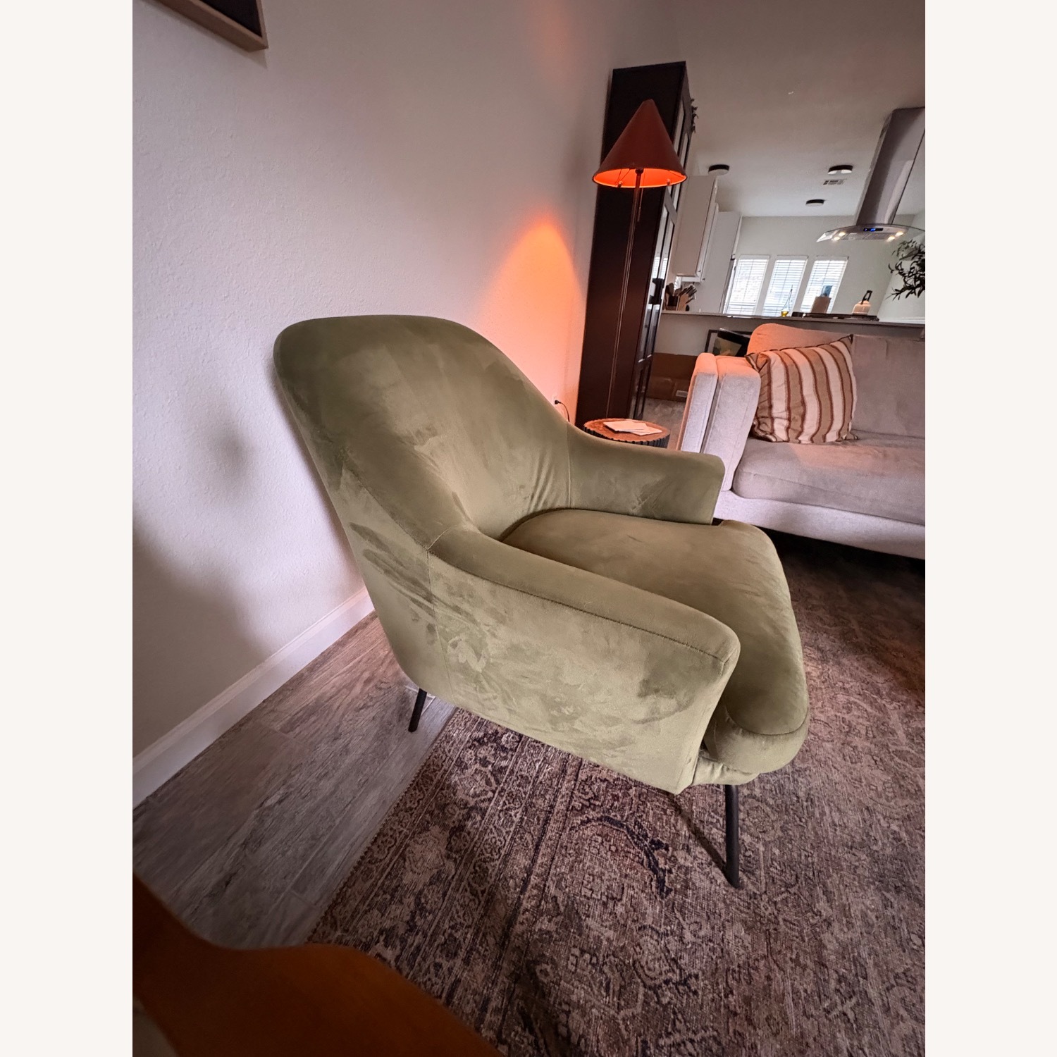 Green Velvet Accent Chair - image-3