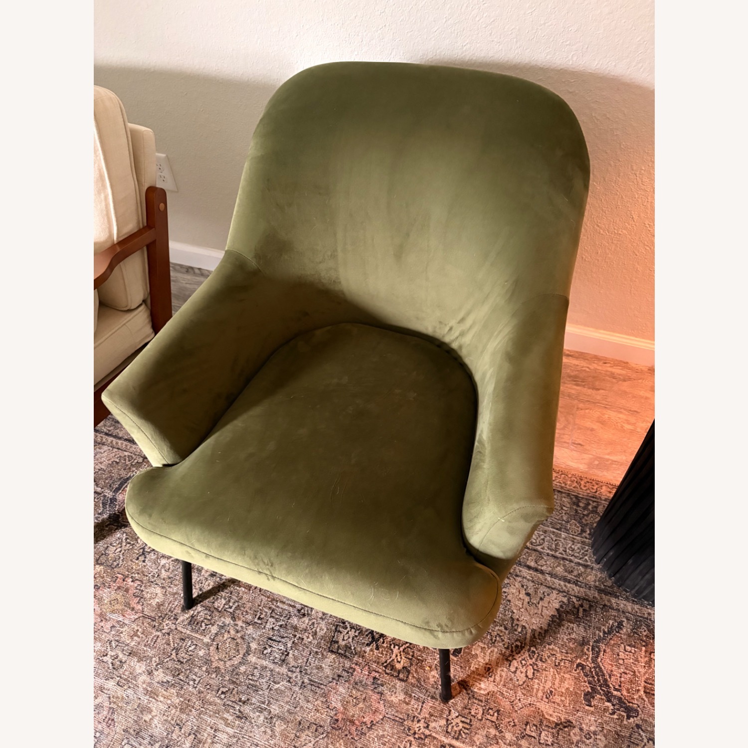 Green Velvet Accent Chair - image-1