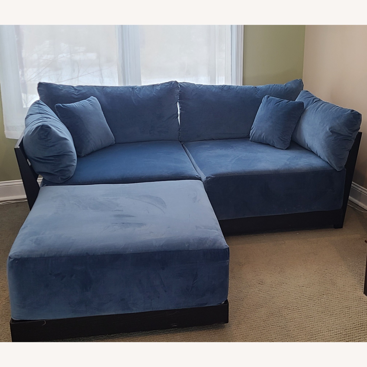 Inside Weather Bondi Blue Wood 2 Piece Sectional - image-1