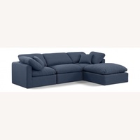 Home Meridian Blue Linen 3+ Piece Sectional