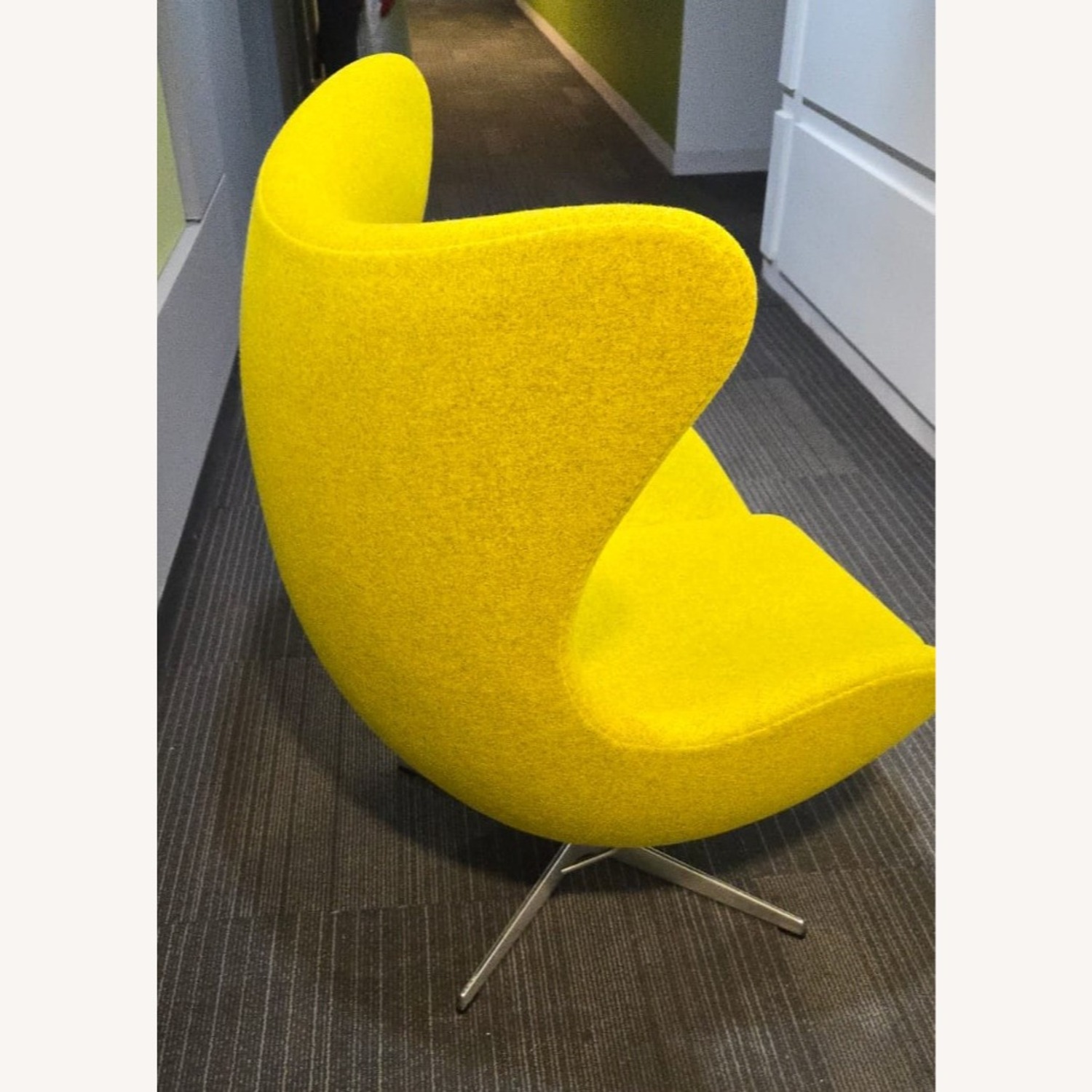 Fritz Hansen Yellow Fabric Accent Chair - image-3