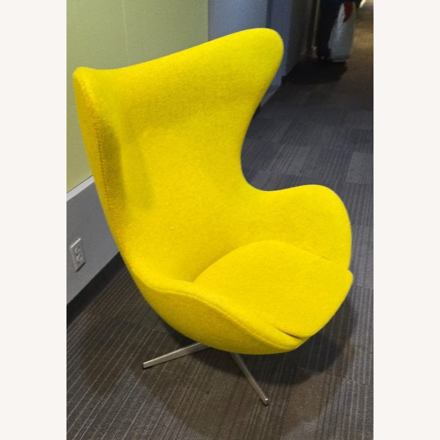 Fritz Hansen Yellow Fabric Accent Chair - image-1