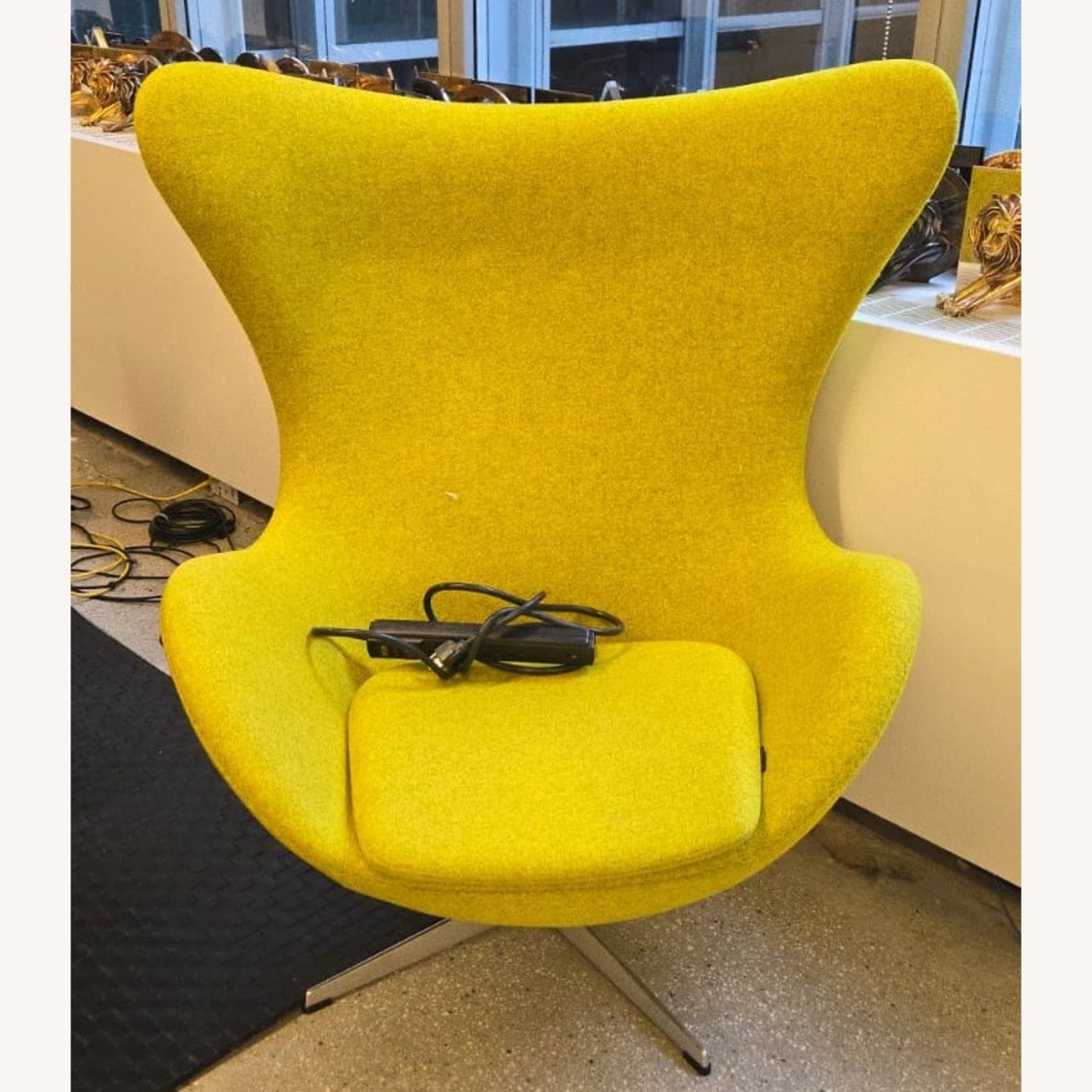 Fritz Hansen Yellow Fabric Accent Chair - image-2