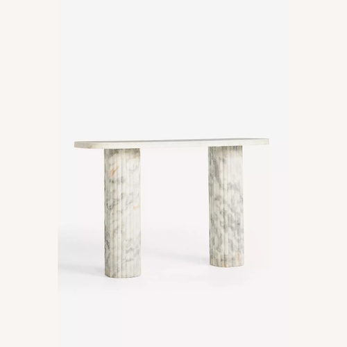 Used Anthropologie Kanta White Marble Console Table for sale on AptDeco