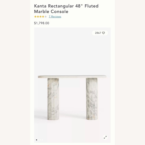 Used Anthropologie Kanta White Marble Console Table for sale on AptDeco