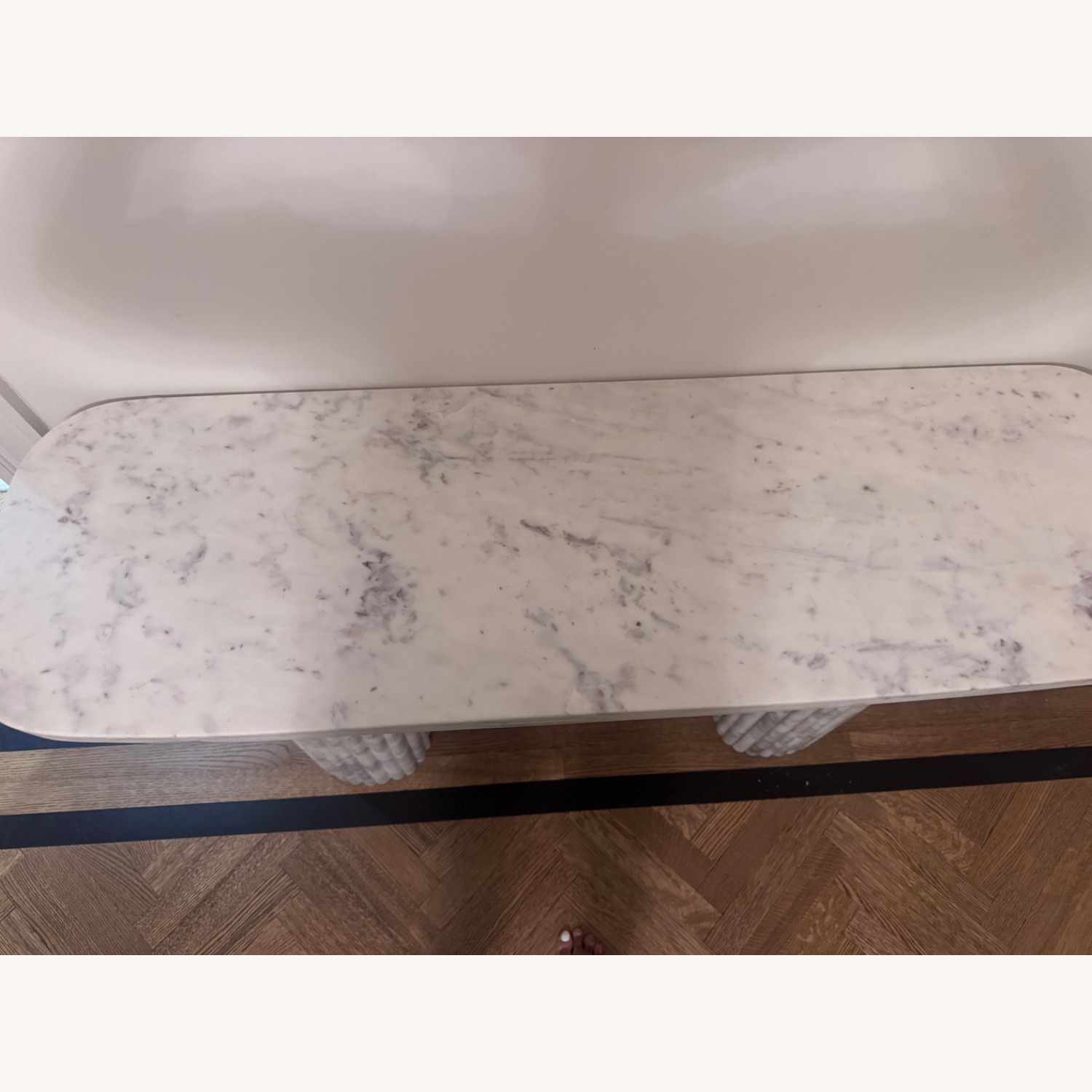 Anthropologie Kanta White Marble Console Table - image-8
