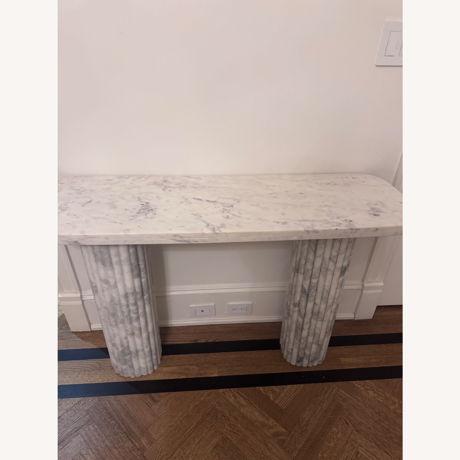 Anthropologie Kanta White Marble Console Table - image-4
