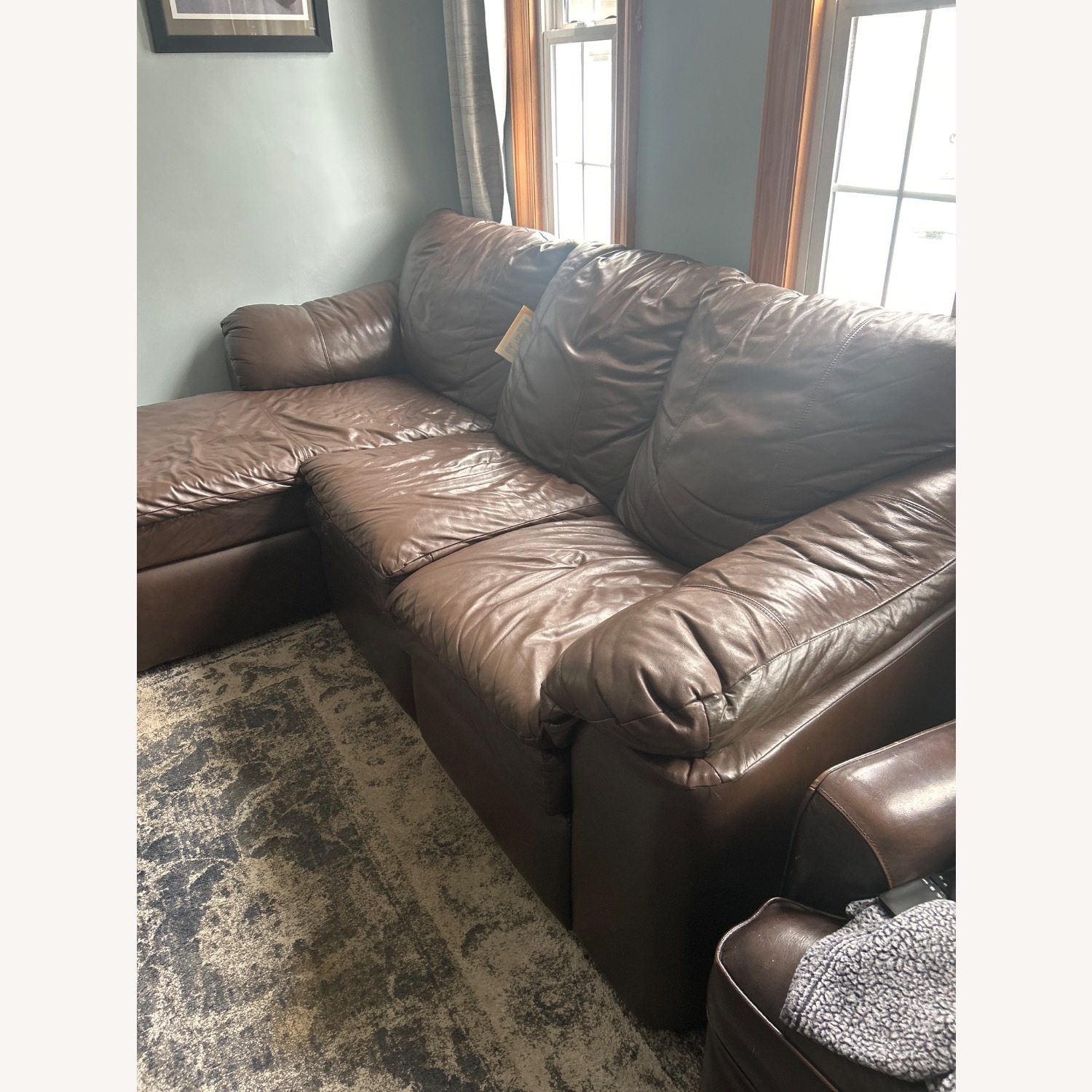 Dark Brown Leather 3+ Piece Sectional - image-1