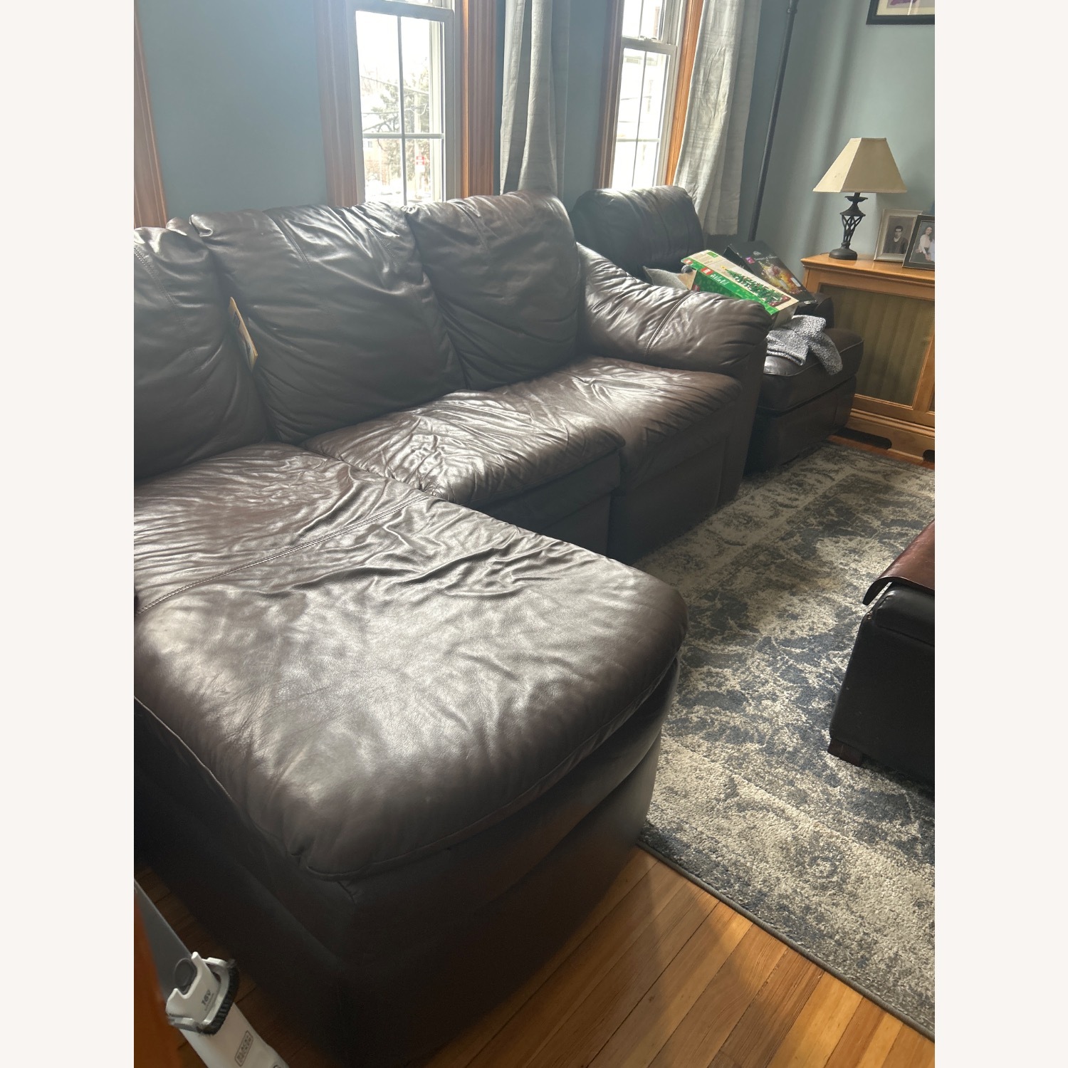 Dark Brown Leather 3+ Piece Sectional - image-2