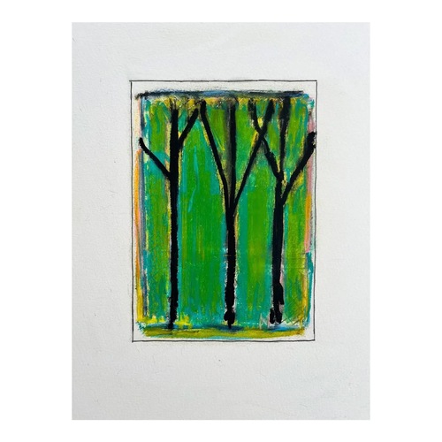 Used Vintage Abstract Oil Pastel Art Drawing  for sale on AptDeco