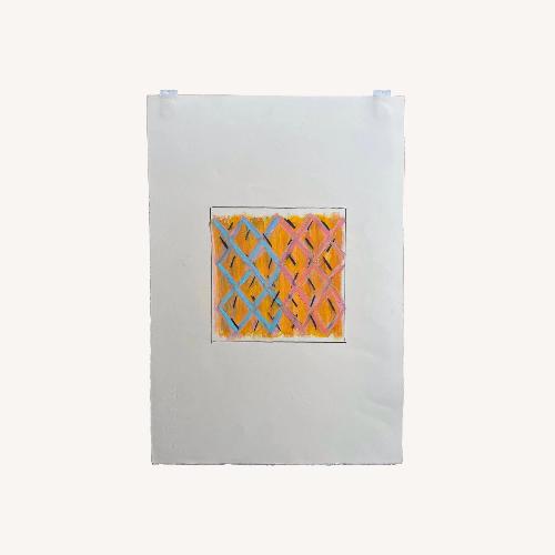 Used Vintage Abstract Oil Pastel Art Drawing 2 for sale on AptDeco