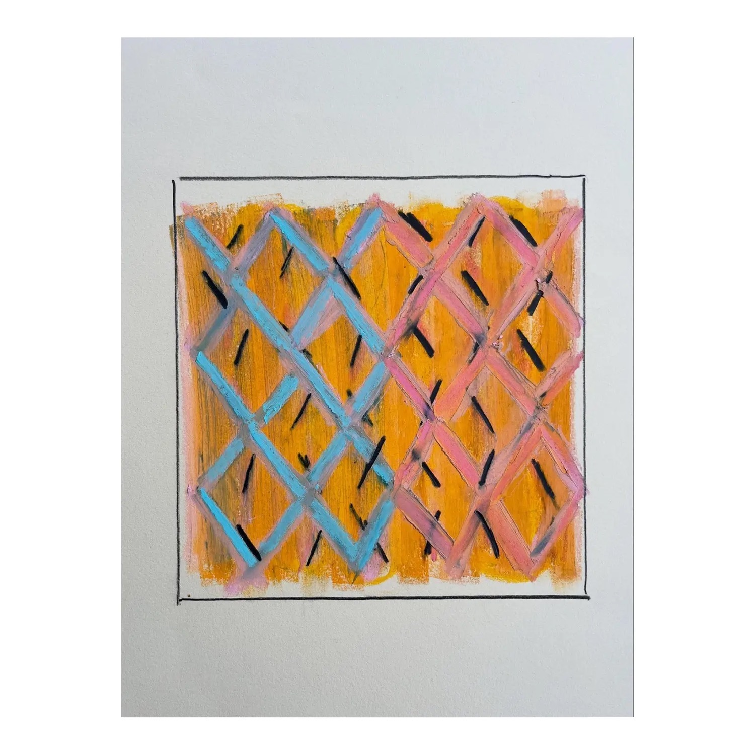 Vintage Abstract Oil Pastel Art Drawing 2 - image-0