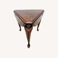 Vintage/Antique Brown Wood Drop Leaf Side Table