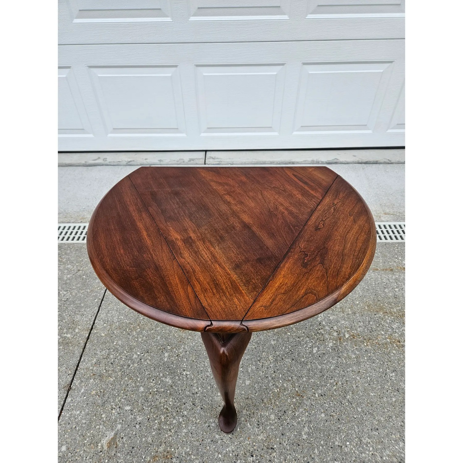 Vintage/Antique Brown Wood Drop Leaf Side Table - image-2