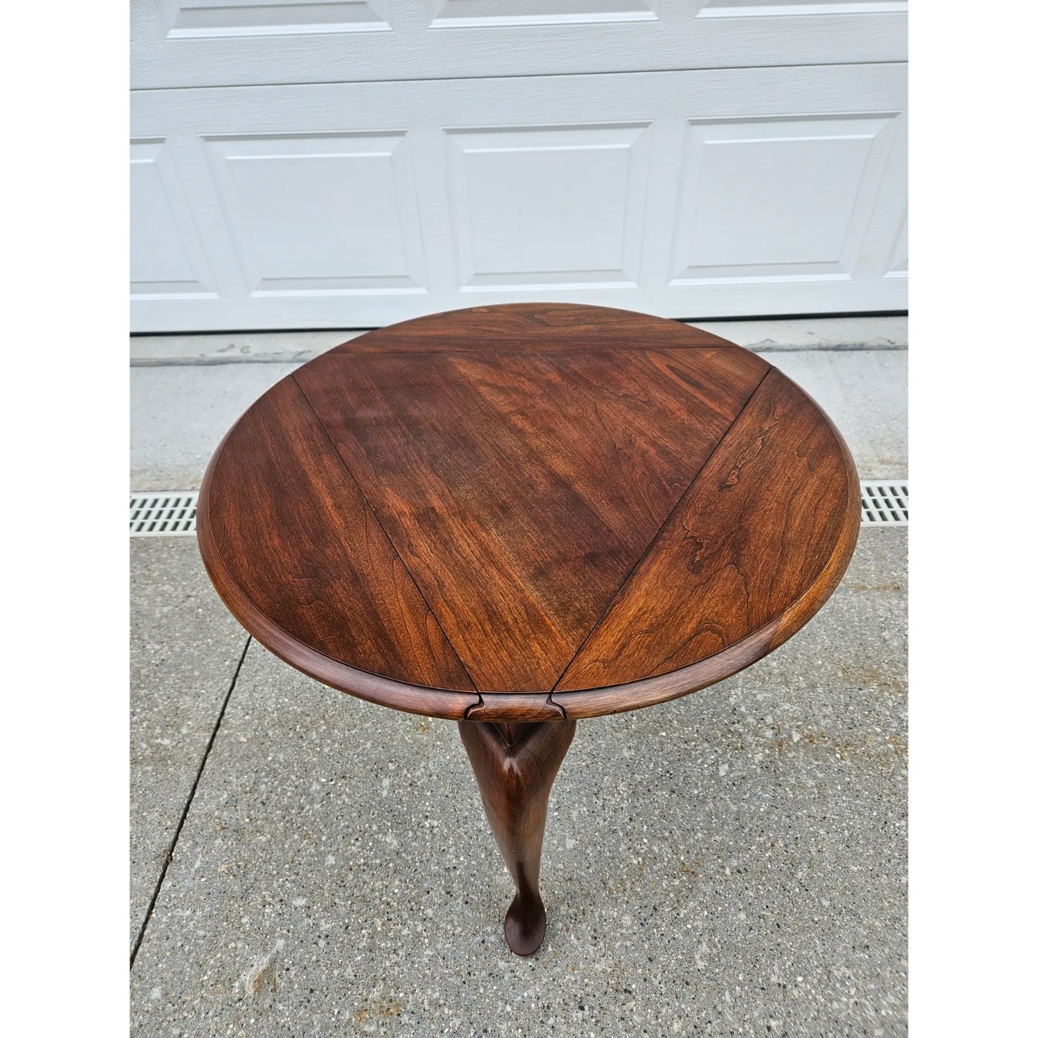 Vintage/Antique Brown Wood Drop Leaf Side Table - image-4