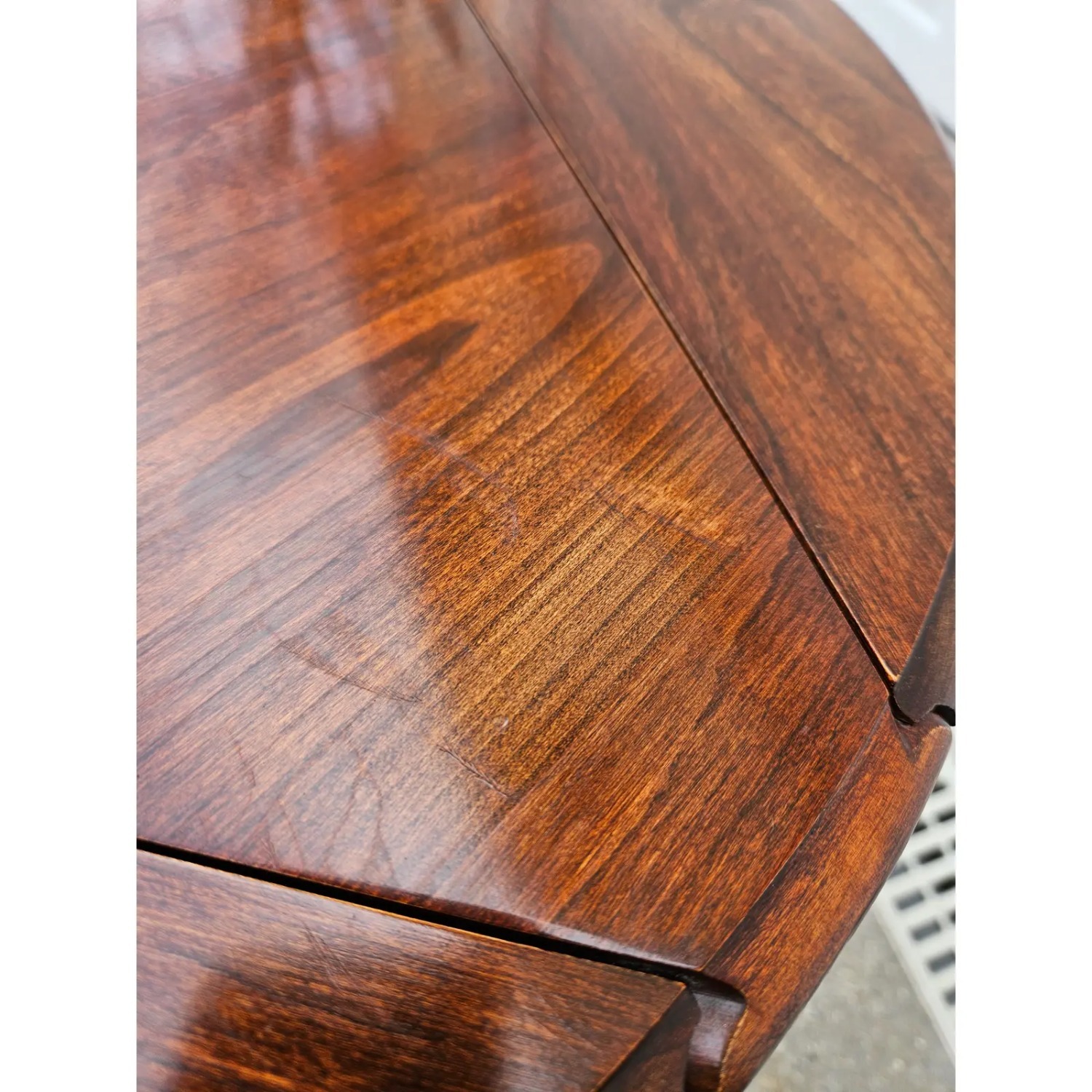 Vintage/Antique Brown Wood Drop Leaf Side Table - image-7