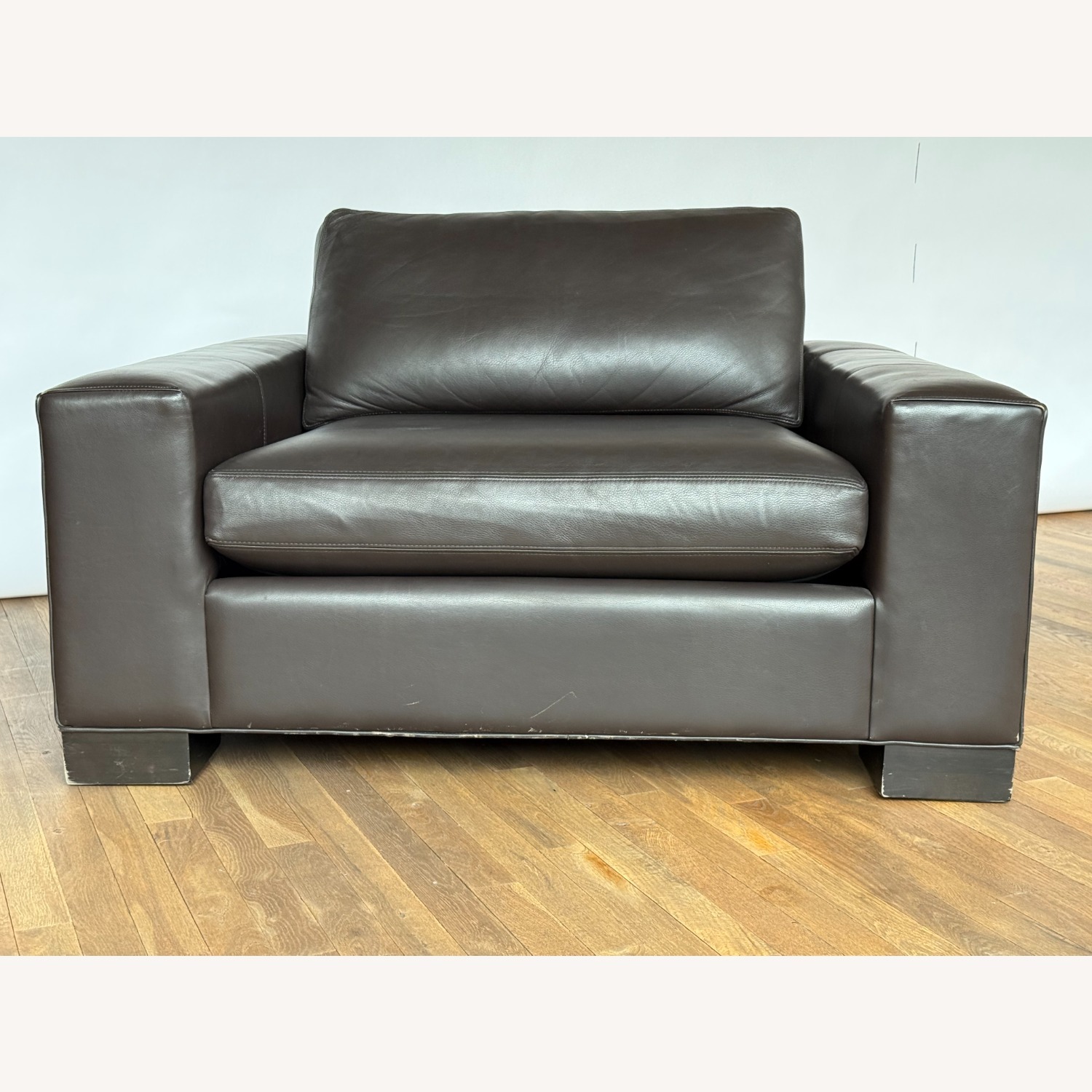 Room & Board Townsend Dark Brown Leather Chair and a Half - image-11