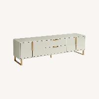 Sunpan Barnette White Metal Media Stand
