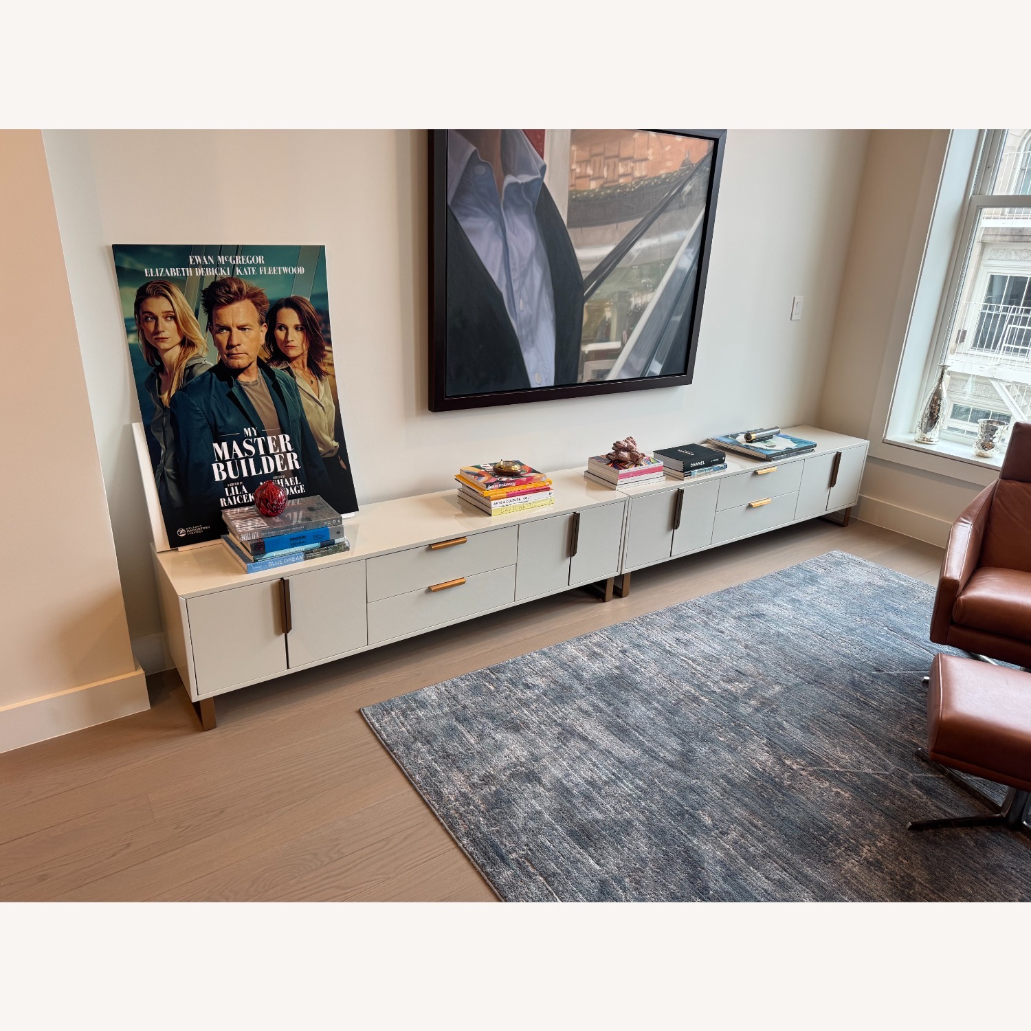 Sunpan Barnette White Metal Media Stand - image-2